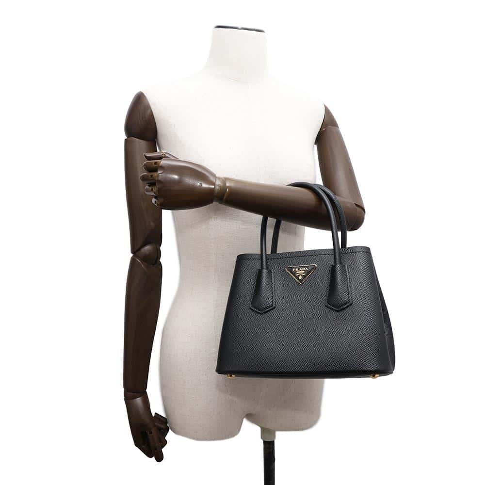 Prada handbag Double Saffiano leather black bag - Picture 5 of 12